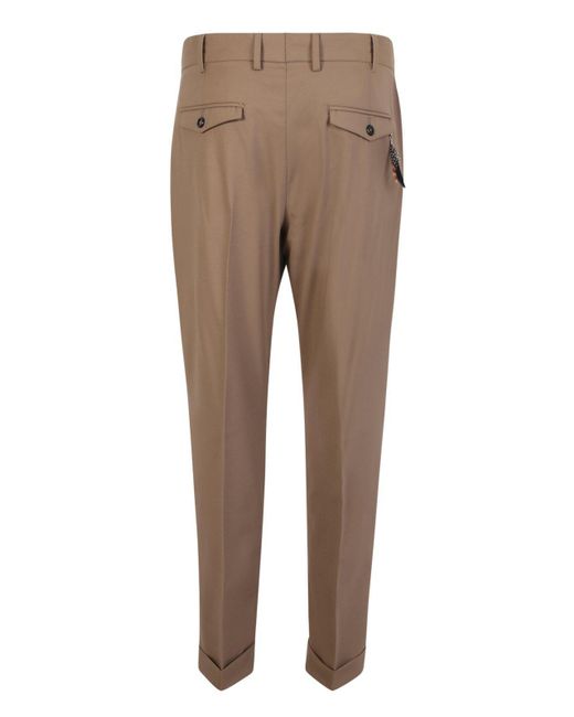 PT01 Natural Pressed Crease Tailored Trousers for men
