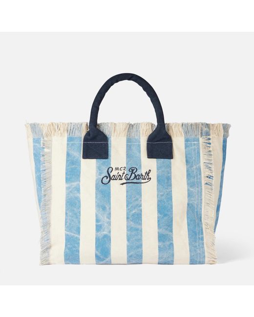 MC2 Saint Barth palm-tree Print Canvas Beach Bag - Farfetch