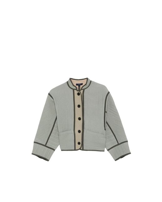 Soeur Gray Patchouli Button Quilted Jacket