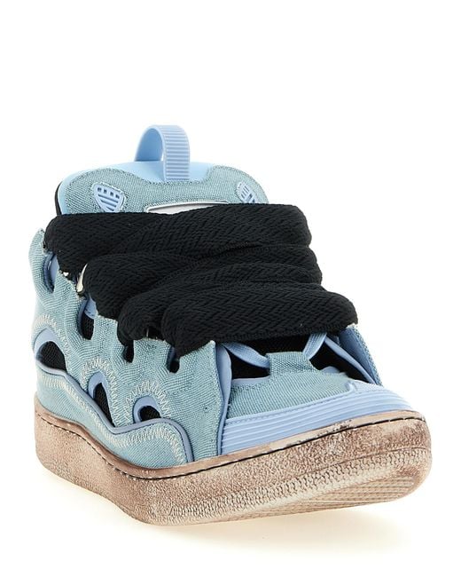 Lanvin Blue Solid Sneakers for men