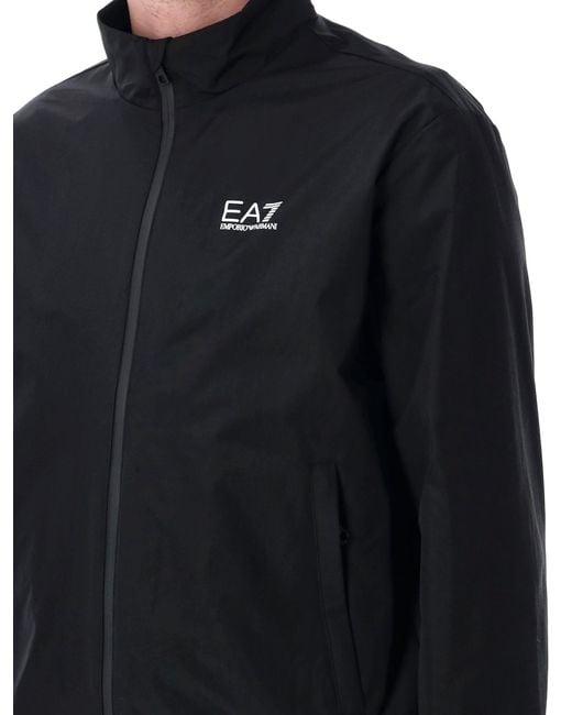 EA7 Blue Core Identity Recycled-Nylon Zip-Up Sweatshirt for men