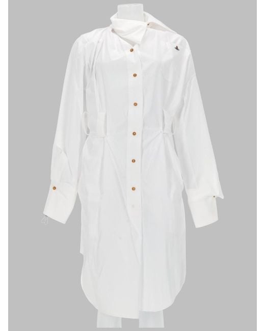 Vivienne Westwood White Shirt Dress Drunken Cotton