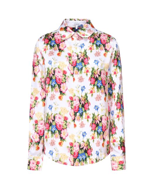 Loewe White Br/>Silk Satin Shirt