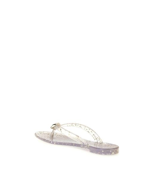 Casadei White Polyurethane Flat Sandals