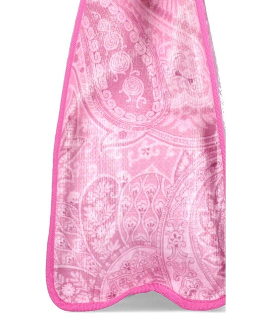 Etro Pink Bandana Effect Tote Bag