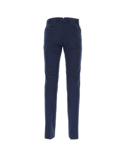 PT01 Blue Stretch Cotton Blend Silkochino Pant for men