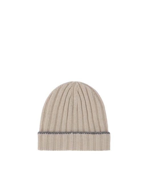 Brunello Cucinelli Natural Cashmere Beanie Accessory for men