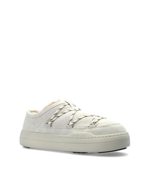 Moon Boot White Park Suede Slipper Sneakers
