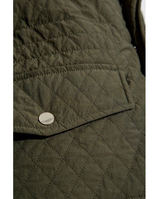 Burberry Green Jacket With Detachable Collar