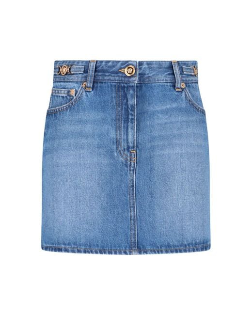 Versace Blue Denim Mini Skirt