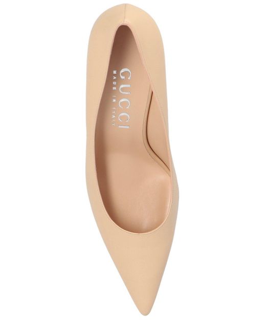 Gucci Natural Pointed Toe Slip-on Pumps