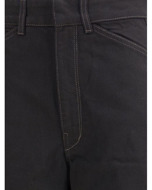 Lemaire Black Barrel Pants Cotton
