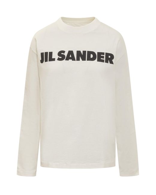Jil Sander White Logo Sweatshirt