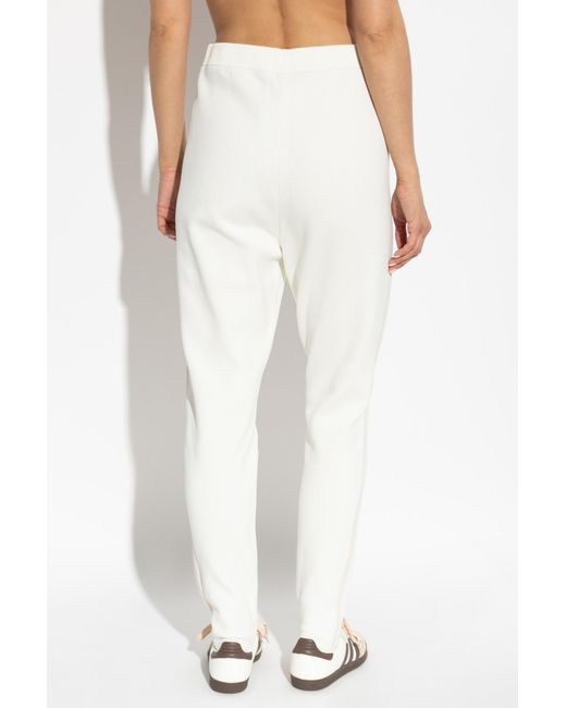Adidas Originals White Sweatpants With Logo-Shaped Appliqué