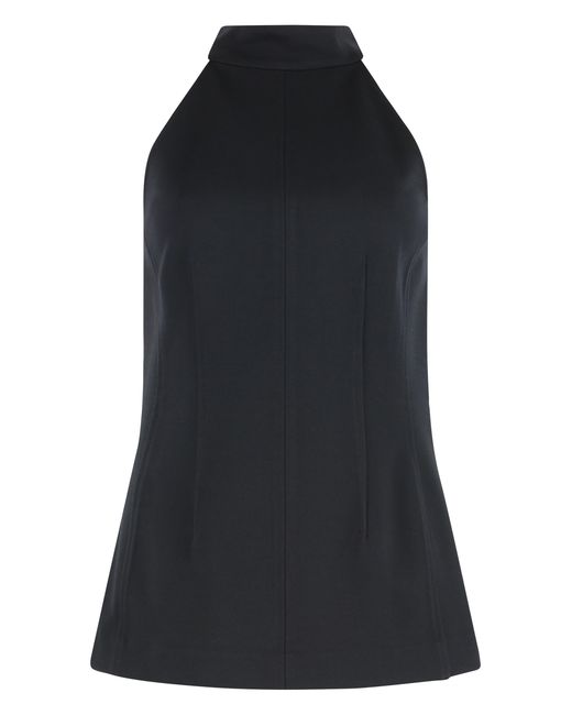 Veronica Beard Black Top Johanne Viscose Blouses
