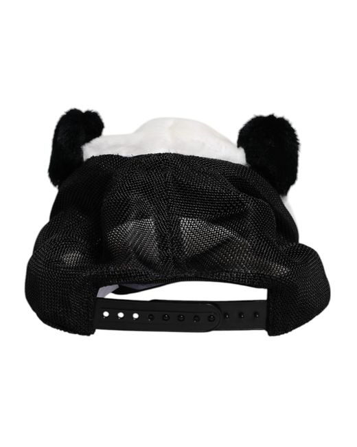 Dolce & Gabbana Black Panda Fur Baseball Cap