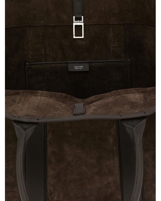 Tom Ford Black Suede Shopping Bag for men