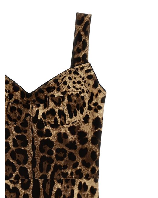 Dolce & Gabbana Black 'leopardo' Bodysuit