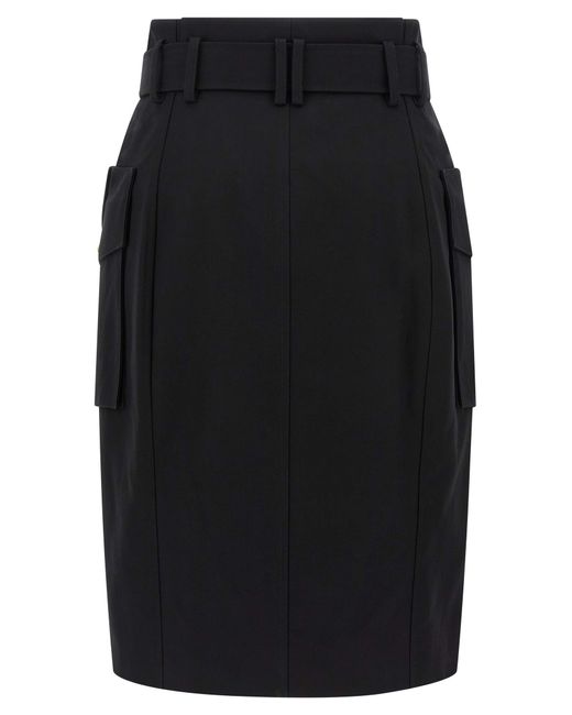 Balmain Black Wrap Skirt