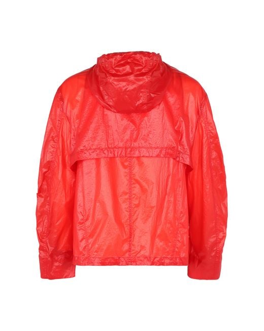 Ferragamo Red Techno Fabric Jacket Polyamide Raincoats for men