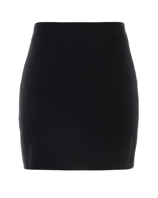 Khaite Black Wool Blend Mini Skirt