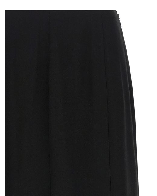 Valentino Garavani Black Crêpe De Chine Skirt Silk