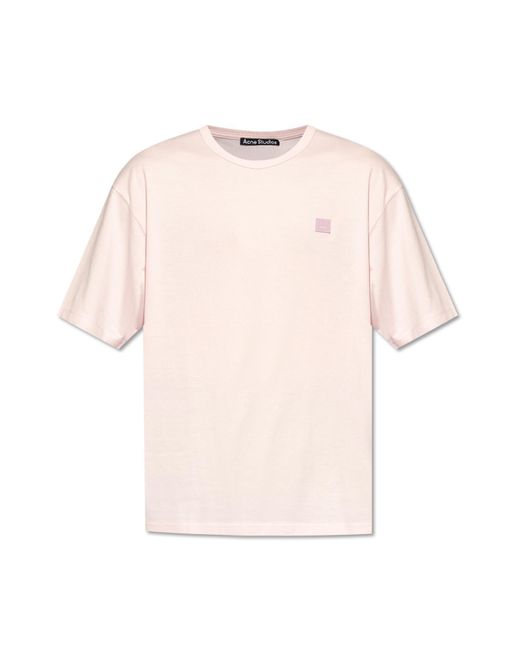 Acne Pink Patched T-shirt for men