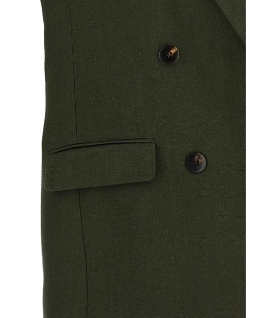 Max Mara Green Linen Sleeveless Jacket Clothing