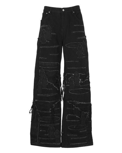 Who Decides War Black Ultra Flare Windowed Jeans