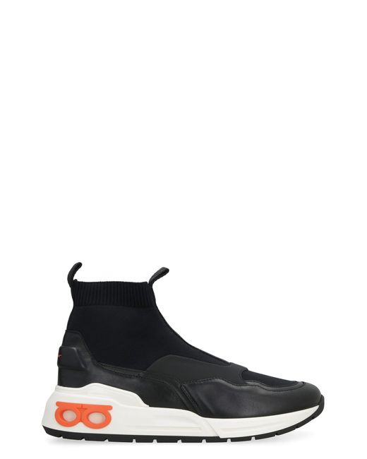 Ferragamo Black Knitted Sock-Style Sneakers
