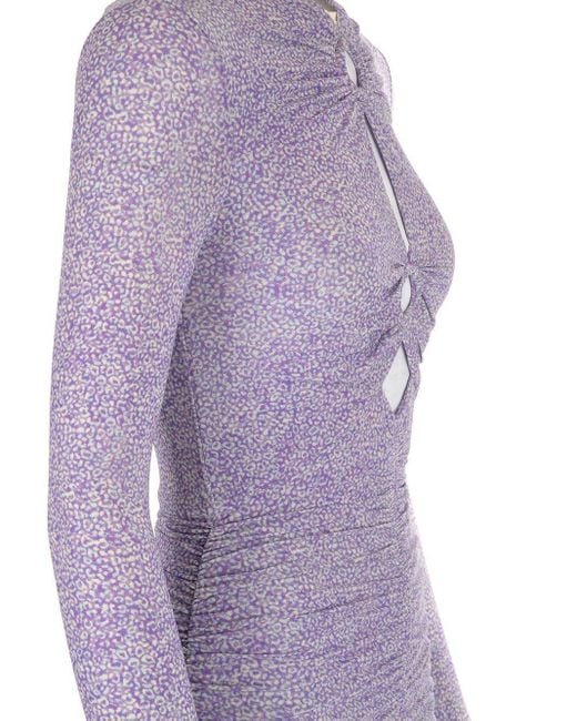 Isabel Marant Purple "jana" Printed Mini Dress