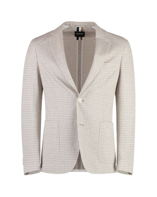 Boss Natural Single-Breasted Two-Button Jacket for men