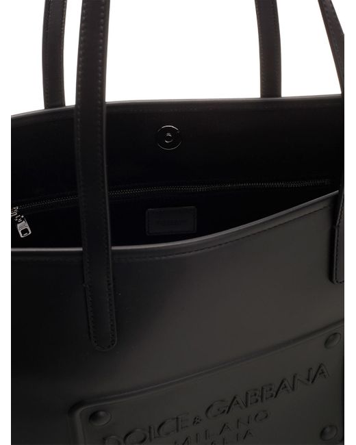 Dolce & Gabbana Black Leather Shopper for men