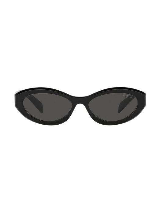 Prada Black Pr 26zs Irregular-frame Branded-arm Acetate Sunglasses