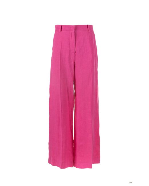 Weekend by Maxmara Pink Fuchsia Linen Trousers