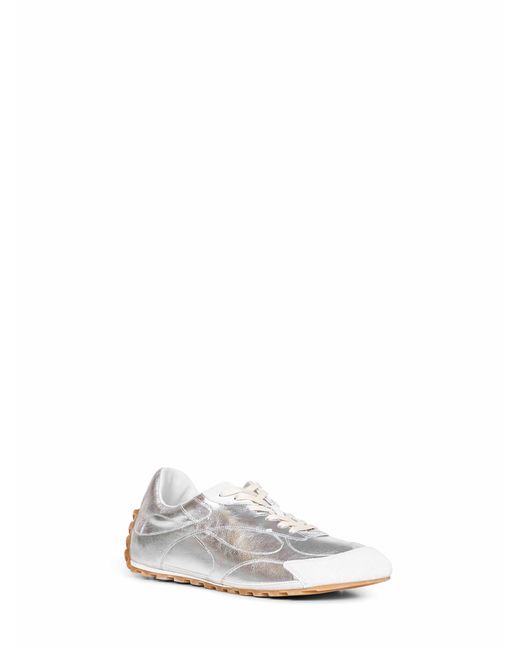 Bottega Veneta White Laminated Leather Orbit Flash Sneakers for men