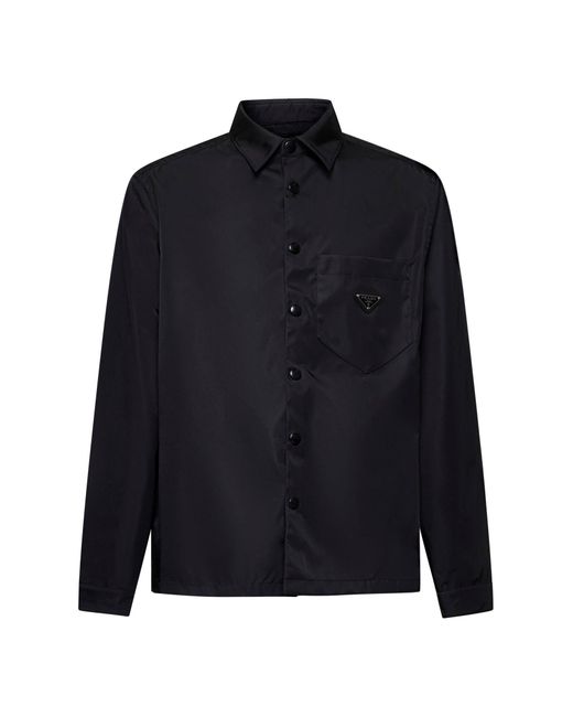 Prada Blue Re-Nylon Shirt for men