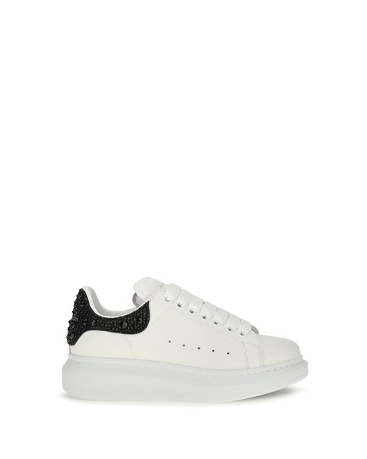 McQueen White Oversized Sneakers Suede Heel Trainers