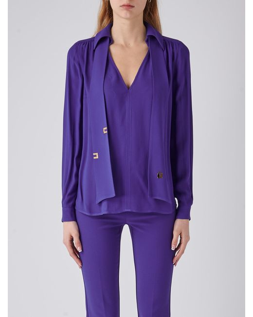 Elisabetta Franchi Purple Viscose Shirt