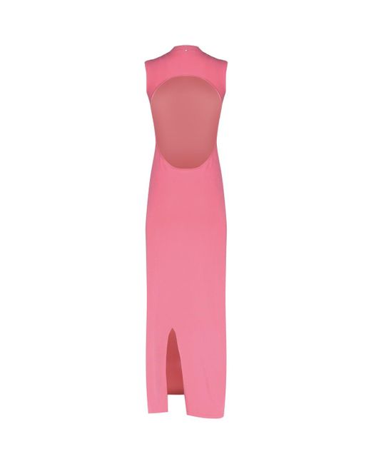Sportmax Pink Asymmetrical Knit Dress