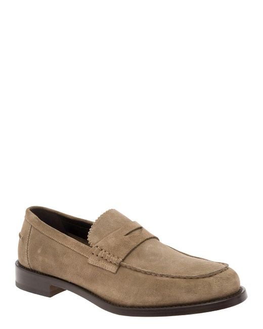 Doucal's Brown Pull-On Loafers for men