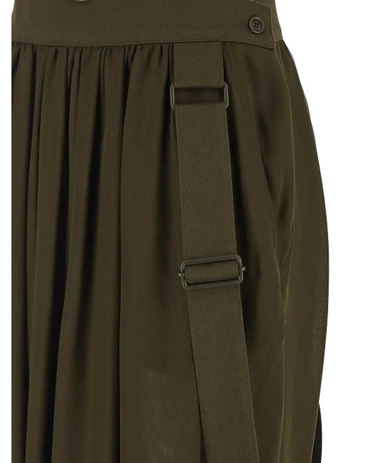Max Mara Green Silk Jedy Maxi Skirt