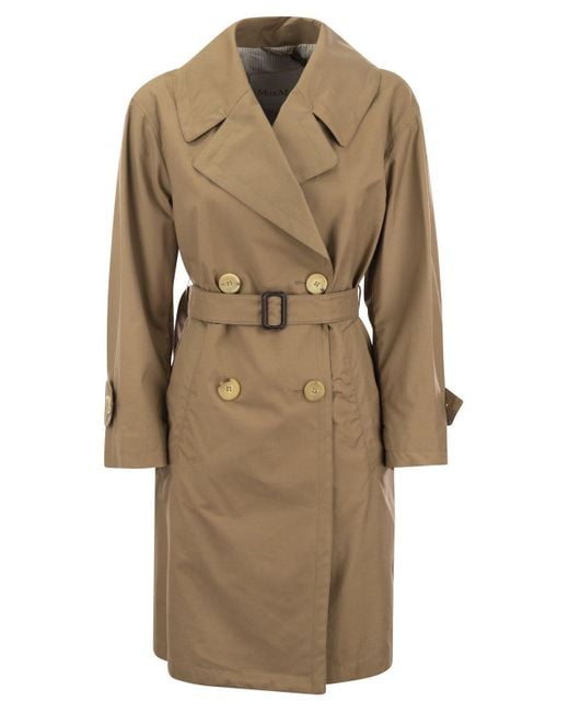 Max Mara Natural Vtrench Drip Proof Cotton Twill Over Trench Coat