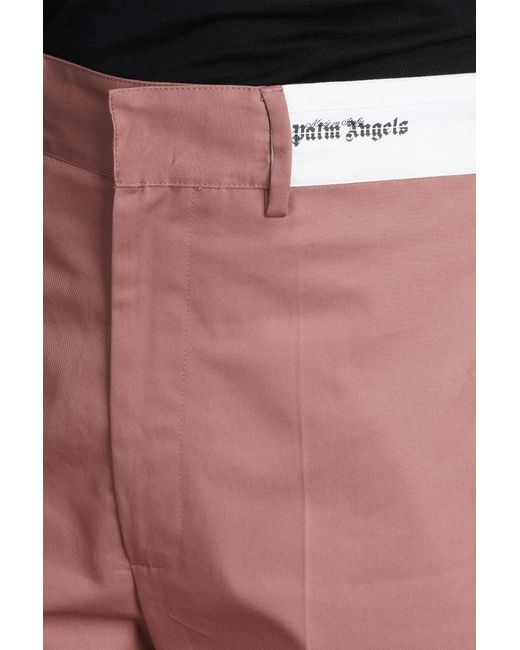 Palm Angels Red Pants In Cotton for men