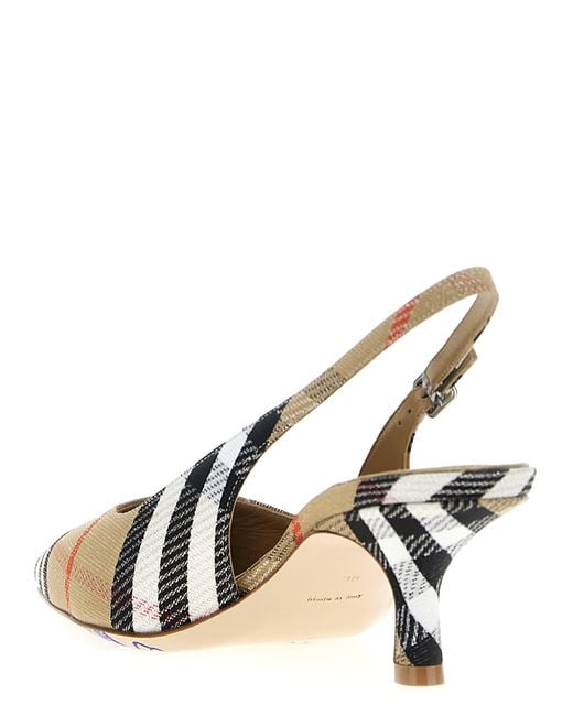 Burberry Metallic Slingback Check