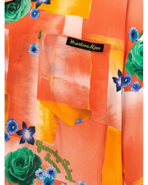 Martine Rose Orange 'Today Floral Coral' Shirt for men