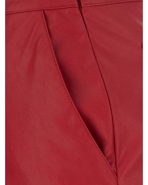 Pinko Red Skirt With Suede Effect, Polyester