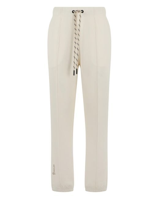 Moncler Natural High-Waisted Track Trousers Polyester Pants