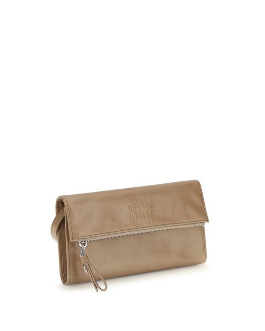 Miu Miu Brown Leather Pouch Calf Wallets & Purses