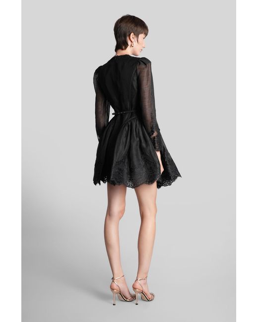 Zimmermann Black Dress With Lace Finish Hypnotic